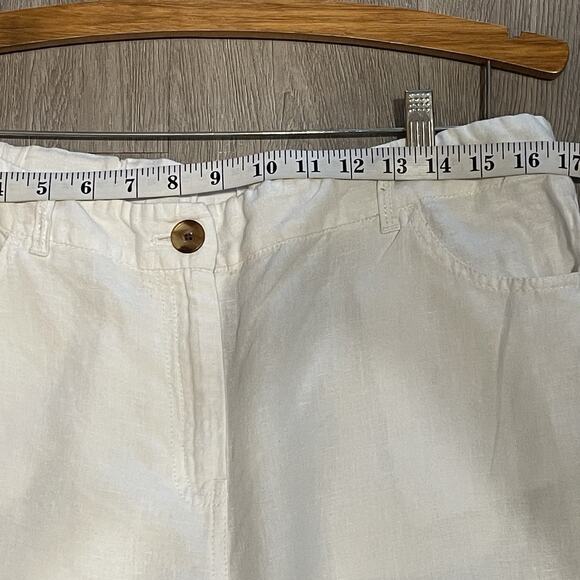 Chico’s Women 100% Linen Pants Size 1 Wide Leg Vacation Resort Cruise - Picture 4 of 9